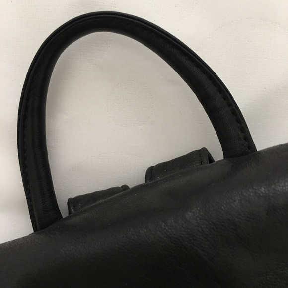 DKNY Black Mini Leather Backpack 10x8x5 Magnetic Snaps Silver Hardware - Picture 16 of 16